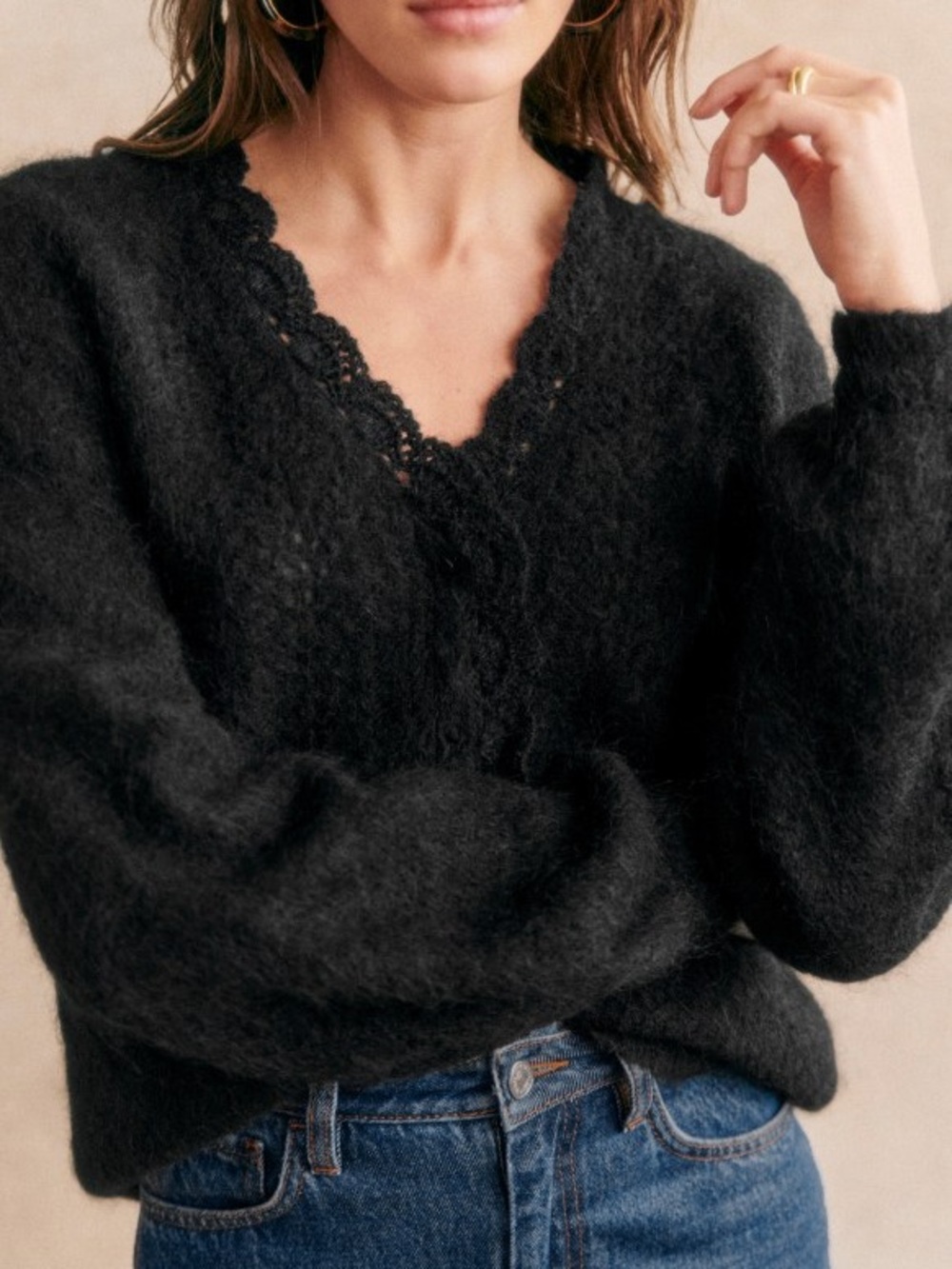 Gilet angelie noir Sezane - Picture 3 of 4